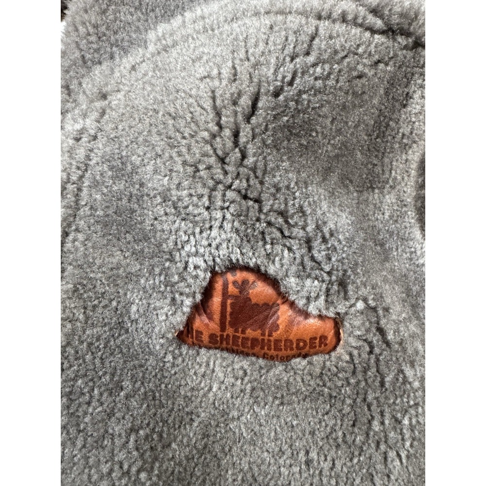 The Sheepherder Sheepskin Sherpa Coat Size S-M Gray Breckenridge Colorado - Picture 5 of 8